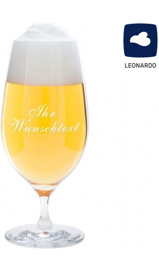 Geschenke 24 Bierglas mit Gravur Pilsglas mit Wunschtext 0,3 Liter Leonardo graviertes Pilsglas personalisiertes Geschenk für Männer Vatertagsgeschenk - B07NYR56S62