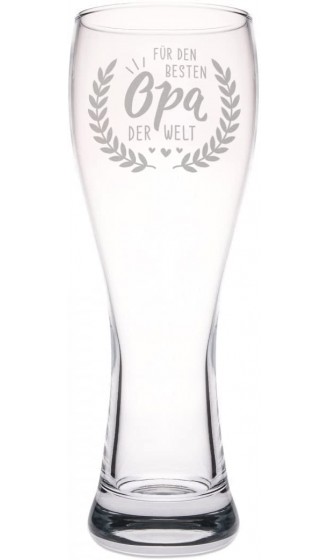 GRAVURZEILE Leonardo Weizenglas mit Gravur Für den besten Opa der Welt Geschenk für Opa ideal als Vatertagsgeschenk 0,5l Bierglas Weizenbierglas als Geburtstagsgeschenk für Männer - B09XVF6B3T2