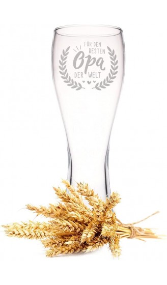 GRAVURZEILE Leonardo Weizenglas mit Gravur Für den besten Opa der Welt Geschenk für Opa ideal als Vatertagsgeschenk 0,5l Bierglas Weizenbierglas als Geburtstagsgeschenk für Männer - B09XVF6B3T2