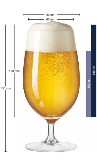 Leonardo Ciao+ Bier-Glas Bier-Tulpe mit gezogenem Stiel spülmaschinenfeste Bier-Gläser 6er Set 390 ml 061451 - B004WO32JGG
