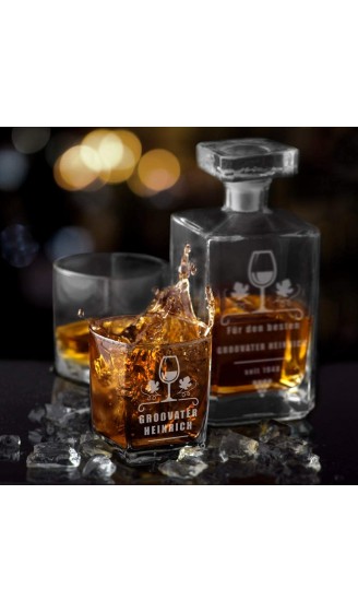 Maverton Whiskey Karaffe + 6er Whiskygläser Set mit Gravur 700ml Whisky Dekanter Geschenk zum Geburtstag für Damen Jahre alt - B0845PGX5HZ