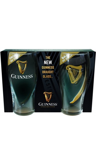 McLaughlin's Irish Shop Neues 2020 Guinness Glas 2er Set Pintmaß in der Geschenkpackung - B07F9W287HB