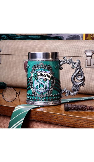 Nemesis Now House Collectable Tankard Harry Potter Slytherin Hogwarts-Haus Sammelkrug Harz Grün Silber 1.25 picometer - B09169T5GHV