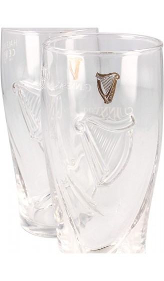 Offizielles Guinness Logo 2er Pack 1 2 Pint-Glas-Set mit geprägter Harfe - B01BDSPPX4S