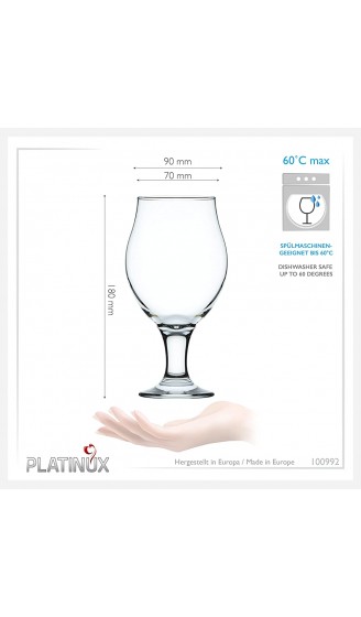 PLATINUX Biertulpen Biergläser Set 6 Teilig 500ml max. 560ml Bierkrüge aus Glas Bierschwenker Pilsgläser Altbierglas 0,5 Liter - B08H2GPXWJ2
