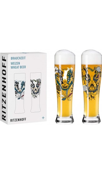 RITZENHOFF 3481004 Brauchzeit #4 Weizenbierglas-Set Glas 646 milliliters Mehrfarbig - B08YKGNY3ZC