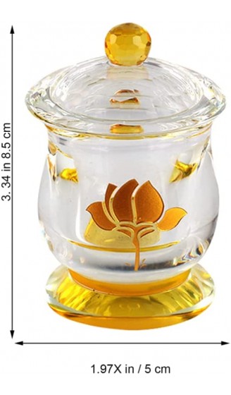 DECHOUS Crystal Glass Offering Becher Lotus Gedruckt Holy Water Cup Buddhistische Angebot Bowl Tibetan Altar Cup Buddha Anbetung Utensilien Lieferungen - B09VGC7Q46D