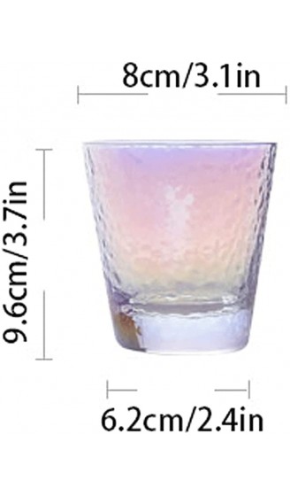Glass Cups Hammered Colorful Glass Cup Set of 6 8.7oz Optional Lead-Free Beverage Glassware Colored Glass Set Drinking Glasses - B09Y5ZM2TV1