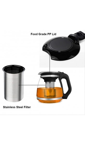 Large Capacity Heat-Resistant Glass with Stainless Steel Filter Yess Heat Resistant - B09MFK97663