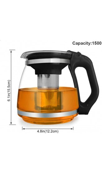 Large Capacity Heat-Resistant Glass with Stainless Steel Filter Yess Heat Resistant - B09MFK97663