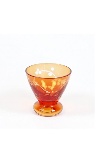TTRS Store 2 Pieces edo kiriko orange Overlay gläser Wake Glass Cup handgeschnitten 80 ml schuss Wein Glas fit for Restaurant Capacity : 51-100ml Color : Orange - B09NTV6TL8G