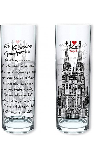 3forCologne Kölschglas | 6er Pack je 0,2ml | Kölsches Grundgesetz & | Biergläser Kölsch-Stangen Trinkgläser - B08DRNJMV7V