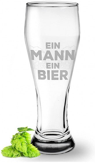 Bierglas "Ein Mann ein Bier" Spruch Geschenk für den Mann Vatertag Lustig Edel - B09JK12WVTN