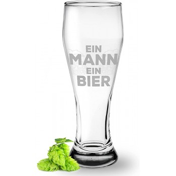Bierglas "Ein Mann ein Bier" Spruch Geschenk für den Mann Vatertag Lustig Edel - B09JK12WVTN