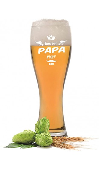 FORYOU24 Leonardo Weizenglas mit Gravur Motiv Bester Papa Ever- Geschenkidee Bierglas graviert Vatertag - B01N7XWYI36