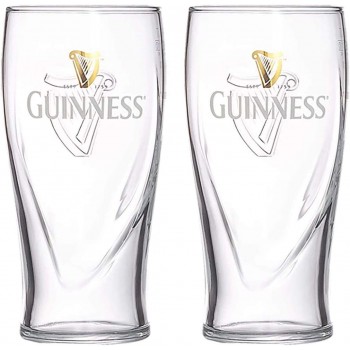 Guinness Bierglas offizielles Merchandise-Produkt mit Prägung 2 Stück - B07N7MGX9TR