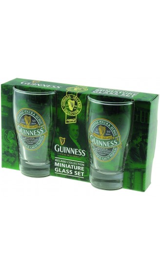 Guinness Green Collection Set aus Zwei Mini Pint Gläsern mit Logo und „St. James' Gate“-Aufdruck - B01BKNWXIMH