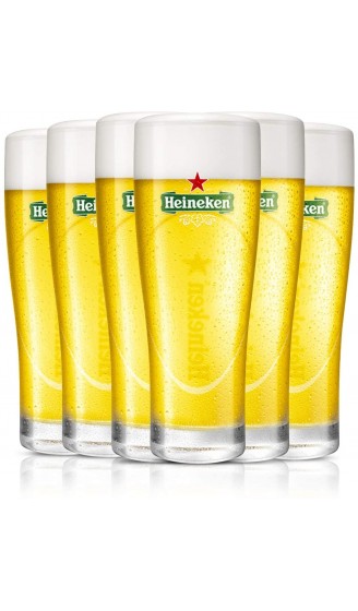 Heineken | Biergläser | 6-teiliges Set | Ellipse | 25 cl 250 ml | Grünes Logo | Bier Gläser - B08J44XYS26