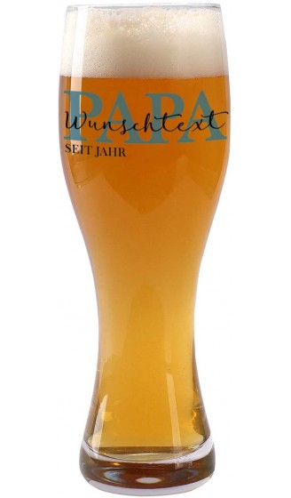 Herz & Heim® Leonardo Weizenglas mit Aufdruck Papa Bierglas als perfektes Vatertagsgeschenk - B088KVPMZXQ
