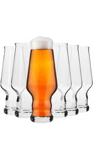 KROSNO Craft Bier-Gläser Weizengläser IPA | Set von 6 | 400 ML | Splendour Kollektion | Perfekt für zu Hause und Partys | Spülmaschinenfest - B07K1M6BSK2