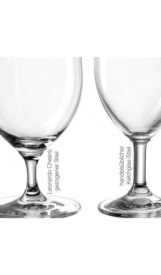 Leonardo Cheers Bier-Gläser 6er Set spülmaschinenfestes Bier-Glas Bier-Tulpen mit gezogenem Stiel Pils-Gläser Set 450 ml 061702 - B001BYIQ5US