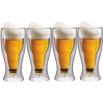 maxxo Doppelwandige Gläser Bier Set 4X 350 ml Thermogläser mit Schwebe-Effekt Biergläser Trinkgläser Bierglas - B07DDHPP8ZI
