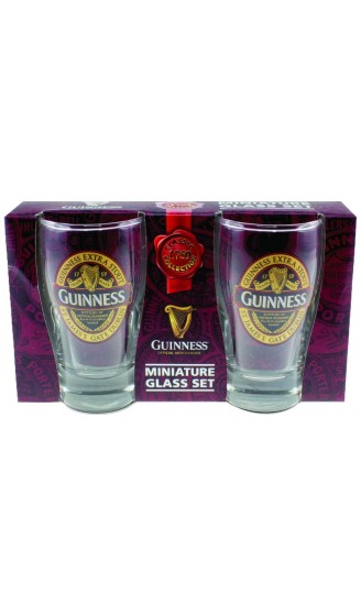 Mini Pint Glasses 2 Pack With Guinness Classic Collection St. James Gate Label Design - B06WD6LZ6ZZ
