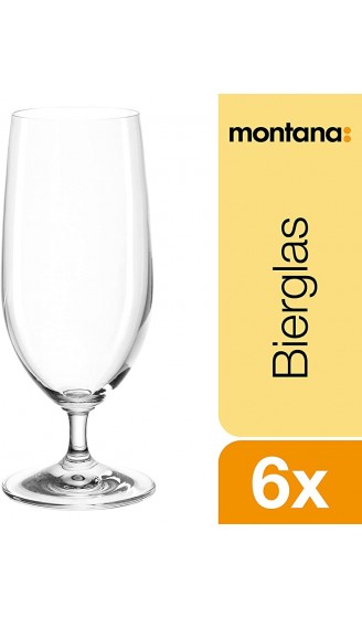 montana pure Bier-Gläser 6er Set spülmaschinenfeste Bier-Tulpen Bier-Kelche im modernen Stil Glas-Kelche für Bier Bier-Krüge 360 ml 042389 - B000SIR9O4H