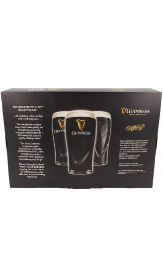 Offizielles Guinness Logo 2er Pack 1 2 Pint-Glas-Set mit geprägter Harfe - B01BDSPPX4F