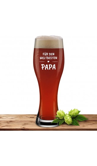 Weizenglas Für Den Weltbesten Papa Bierglas 0,5l mit Laser-Gravur Geschenk zum Vatertag Geburtstag Weihnachten Motiv Weltbester Papa - B08XJNFTFNM