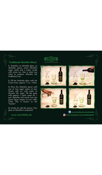 ALANDIA Original Absinth Glas Pontarlier mit Reservoir | Klassisches 19. Jh. Design - B0722CLRLFC