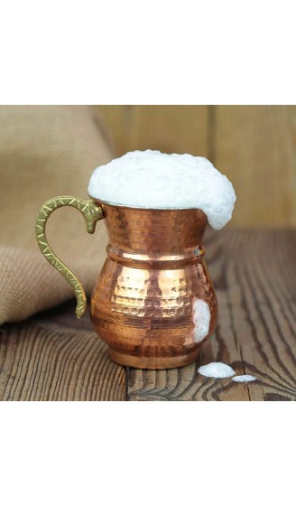 Ixir 6 teiliges Kupfertassenset für Ayran handgehämmerter Kupferbecher handgefertigte Tasse für Sommergetränke und Dekoration Kupferbecher-Set für türkischen Trinkjoghurt Bakir Bardak - B08RC7Z4NPC