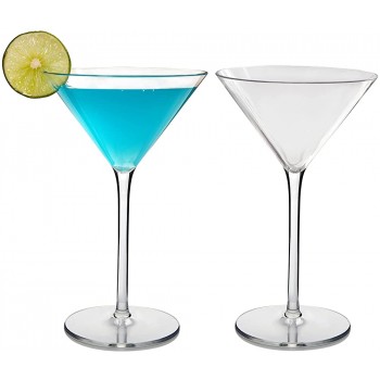 MICHLEY Unzerbrechliche Cocktailgläser Tritan-Kunststoff Cocktail-Glas mit Stiel Martini Margarita Mojito 260ml 2er Set - B08FJ1J2T22