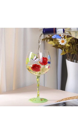 NymphFable Blumen Gin Gläser Handbemalt Garten Ballongläser Weinglas Bunte 20oz Personalisierte Geschenk - B09J81JF2BE