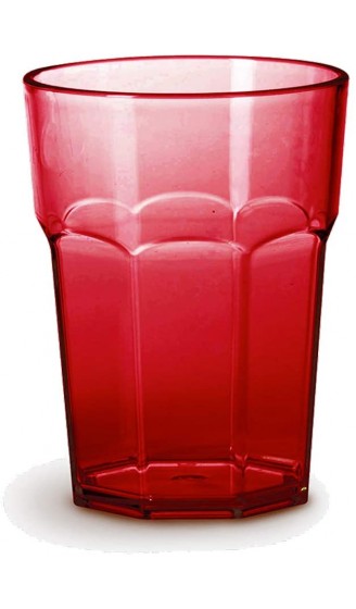 Omada Design Satz von Wassergläser aus Kunststoff Fassungsvermögen von 42,5 Cl. Sie sind ideal für Getränke oder Long Drinks Spülmaschinenfest Made in Italy Stapelbar Linea Unglassy Rot Farbe - B07PX2M4RFR