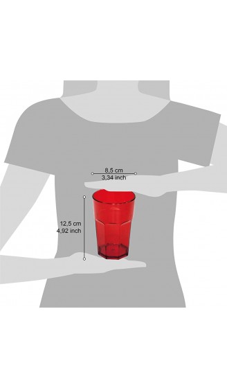 Omada Design Satz von Wassergläser aus Kunststoff Fassungsvermögen von 42,5 Cl. Sie sind ideal für Getränke oder Long Drinks Spülmaschinenfest Made in Italy Stapelbar Linea Unglassy Rot Farbe - B07PX2M4RF7
