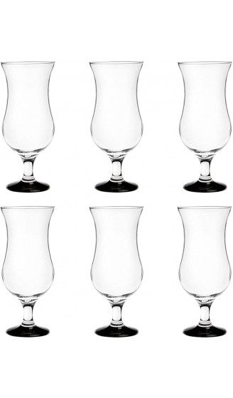 Platinux Cocktailgläser 400ml max. 470ml aus Glas Set 6-Teilig Longdrinkgläser Partygläser Milkshake Glas Groß Schwarz - B084TTY78MK