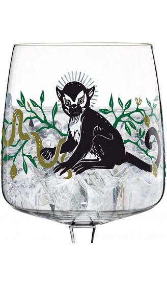 RITZENHOFF Gin Ginglas von Karin Rytter King Of Monkeys aus Kristallglas 700 ml mit echtem Platin 3450001 - B084RNWV3RK