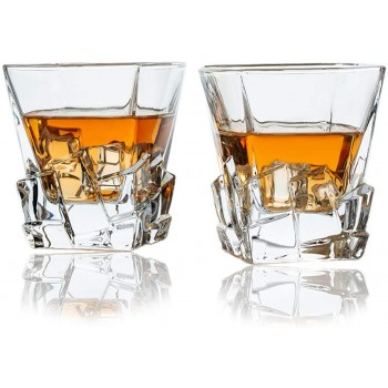 SkySnow® Whisky Gläser Glasbecher für Wein Cocktails Oder Saft Perfekte Einzigartige Bechergläser für Rum Baileys Vodka Gin Mixer 2er Set Whiskey Gläser - B08NT9S9LX1