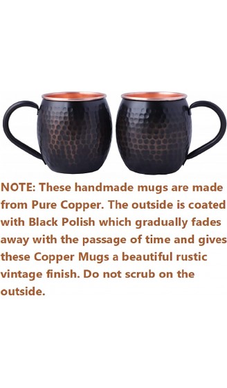 STAGLIFE 20 Oz Antique Mug Moscow Mule Copper Cups and Mugs with Rose Gold Copper Rims- Set of 2 - B09816V9111