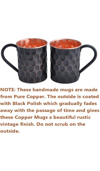 STAGLIFE 20 Oz Black Diamond Moscow Mule Copper Mugs & Copper Cups for Moscow Mules Hammered Finish Set of 2 - B097ZZ6V99D