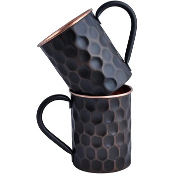 STAGLIFE 20 Oz Black Diamond Moscow Mule Copper Mugs & Copper Cups for Moscow Mules Hammered Finish Set of 2 - B097ZZ6V99D