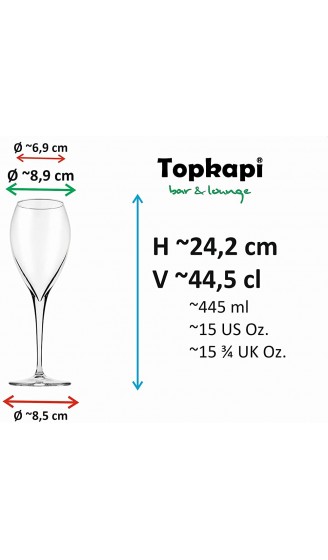 Topkapi Aperol Spritz Glas Mara XL– Aperol Gläser Cocktail Glas 445ml Profi-Glas für Aperol Spritz Hugo Amalfi Cocktails 6 Stück - B09J4WPMDMP