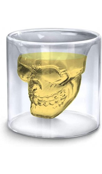 Webao Totenkopf Whiskey Gläser Kristall Doppelwandige Wein Vodka Glas Cocktailglas 250ml - B09CHCXBVMD