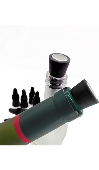 8 Stück Weinverschlüsse CNYMANY Wiederverwendbarer Silikon-Getränkeflaschenverschluss-Ersatz mit Griffoberteil damit der Korken den Wein frisch hält Schwarz - B07MZ99N99G