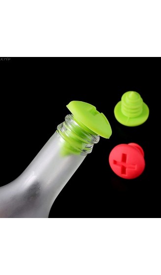 Alihoo 10 Stück Weinverschlüsse Schraube Design Silikon Weinflaschenverschluss Korkstecker für Wein Champagner Bier und Kohlensäurehaltige Getränke 5 Farbe - B08P539D78S