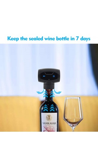 Brynnl Weinflaschenverschluss elektrischer Weinflaschenverschluss automatischer Vakuum wiederverwendbar hält Wein für bis zu 7 Tage frisch Vakuumpumpe für Weinliebhaber - B08NP2V99KC