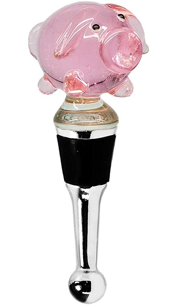 EDZARD Flaschenverschluss Schwein für Champagner Wein und Sekt Höhe 10 cm Muranoglas Handarbeit - B00NB0B2QML