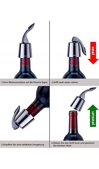 OWO Weinflaschenverschluss Edelstahl Weinflaschenverschluss mit Silikon expandierender Getränkeflaschenverschluss wiederverwendbarer Weinretter dreifache Farbe - B095LZR7YLN