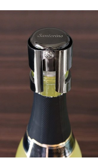 Santorino® Sektverschluss | Premium Sekt- und Champagnerverschluss aus dunklem Edelstahl | Exklusiv für Sekt und Champagner Flaschen - B078S941PZI